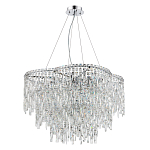 Люстра подвесная с хрустальными подвесками и металлическим основанием цвета Хром Ludivine Lighting варинант исполнения - 1 | Loft Concept в Новосибирске