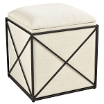 Пуф бежевый с черной металлической рамой Beige Pouf варинант исполнения - 4 | Loft Concept в Новосибирске