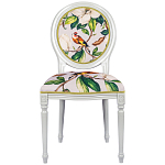 Стул светло-серый из натурального бука с изображением птицы в саду Blooming Colored Birds варинант исполнения - 1 | Loft Concept в Новосибирске