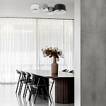 Потолочный светильник с 2-мя цилиндрическими абажурами серого и черного цвета Urban Dome варинант исполнения - 7 | Loft Concept в Новосибирске