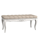 Банкетка из массива бука с бежевой обивкой из велюра White Provence варинант исполнения - 1 | Loft Concept в Новосибирске